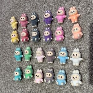 Colorful Labubu figurines